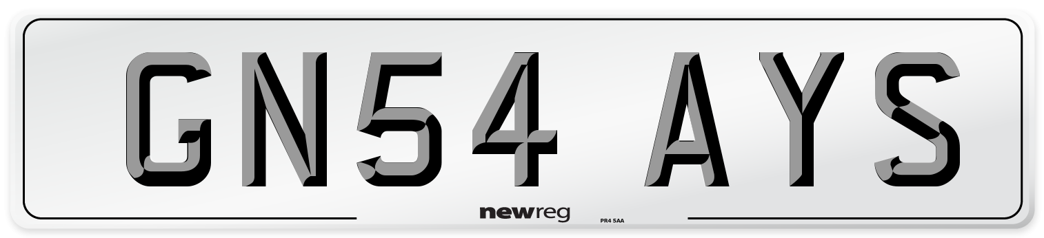 GN54 AYS Number Plate from New Reg